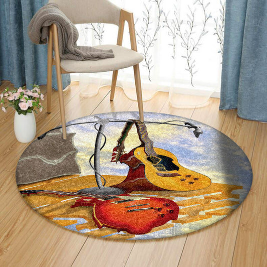 Guitar HM0110049TM Round Area Rug