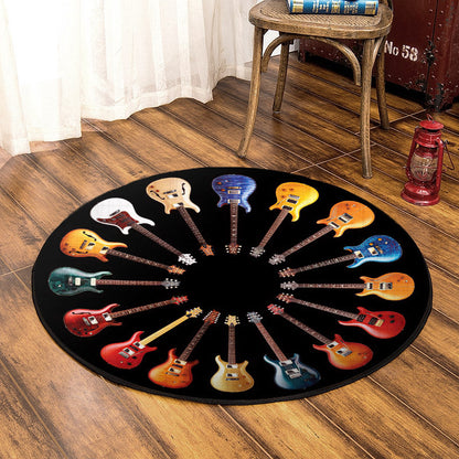 Guitar HM270813TM Round Area Rug