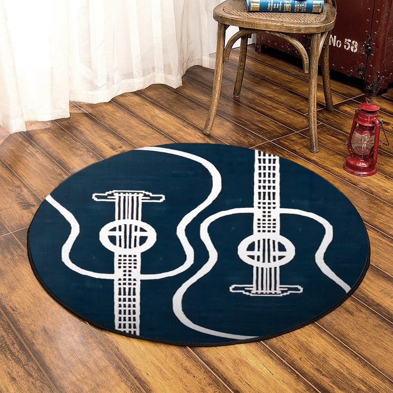 Guitar HT150819TM Round Area Rug