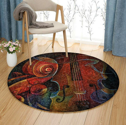 Violin QN230819TM Round Area Rug