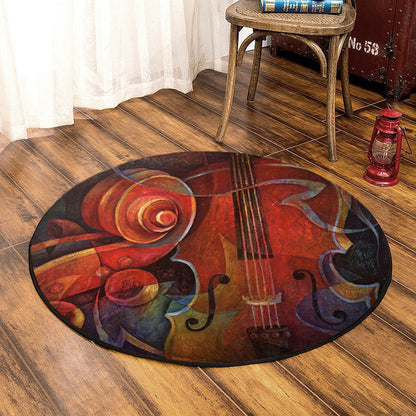 Violin QN230819TM Round Area Rug