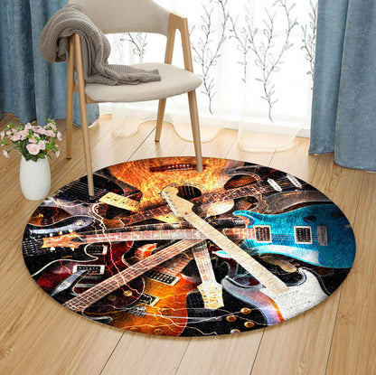 Guitar TL290809TM Round Area Rug