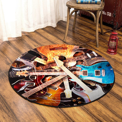 Guitar TL290809TM Round Area Rug