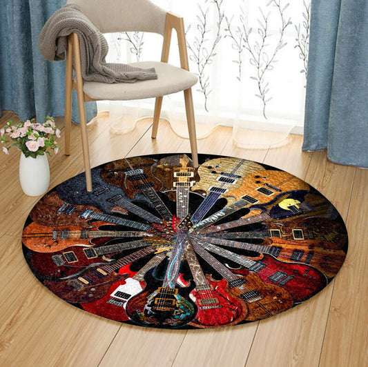 Guitar TL290810TM Round Area Rug