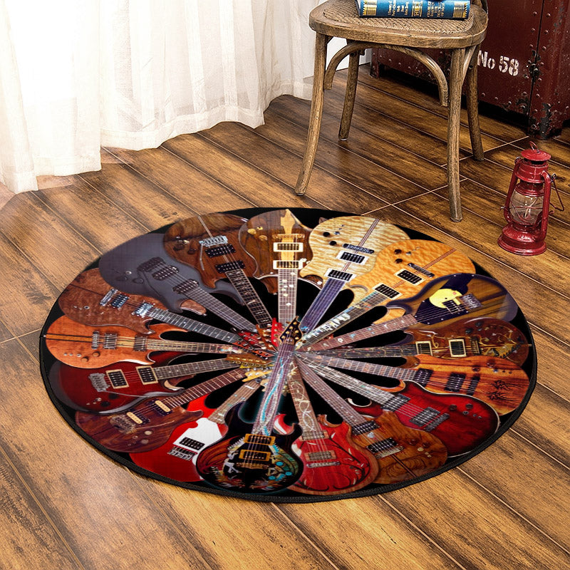 Guitar TL290810TM Round Area Rug