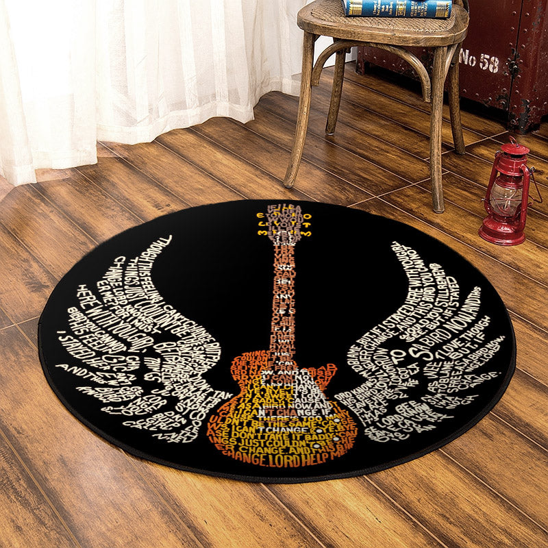 Guitar TN050810 Round Area Rug