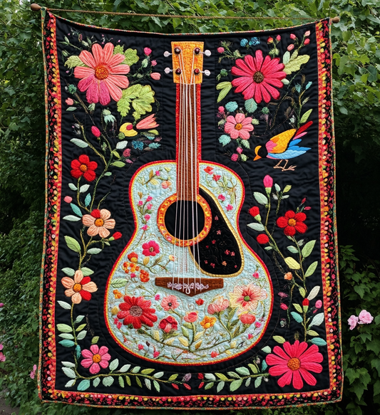 Guitar Groove Art Quilt Hanging NCU0DV821