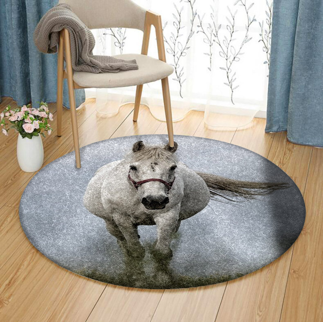 Horse CLA070827 Round Area Rug