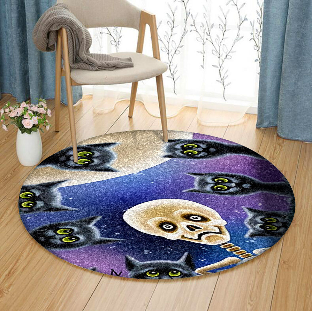 Halloween Bt070945RR Round Area Rug