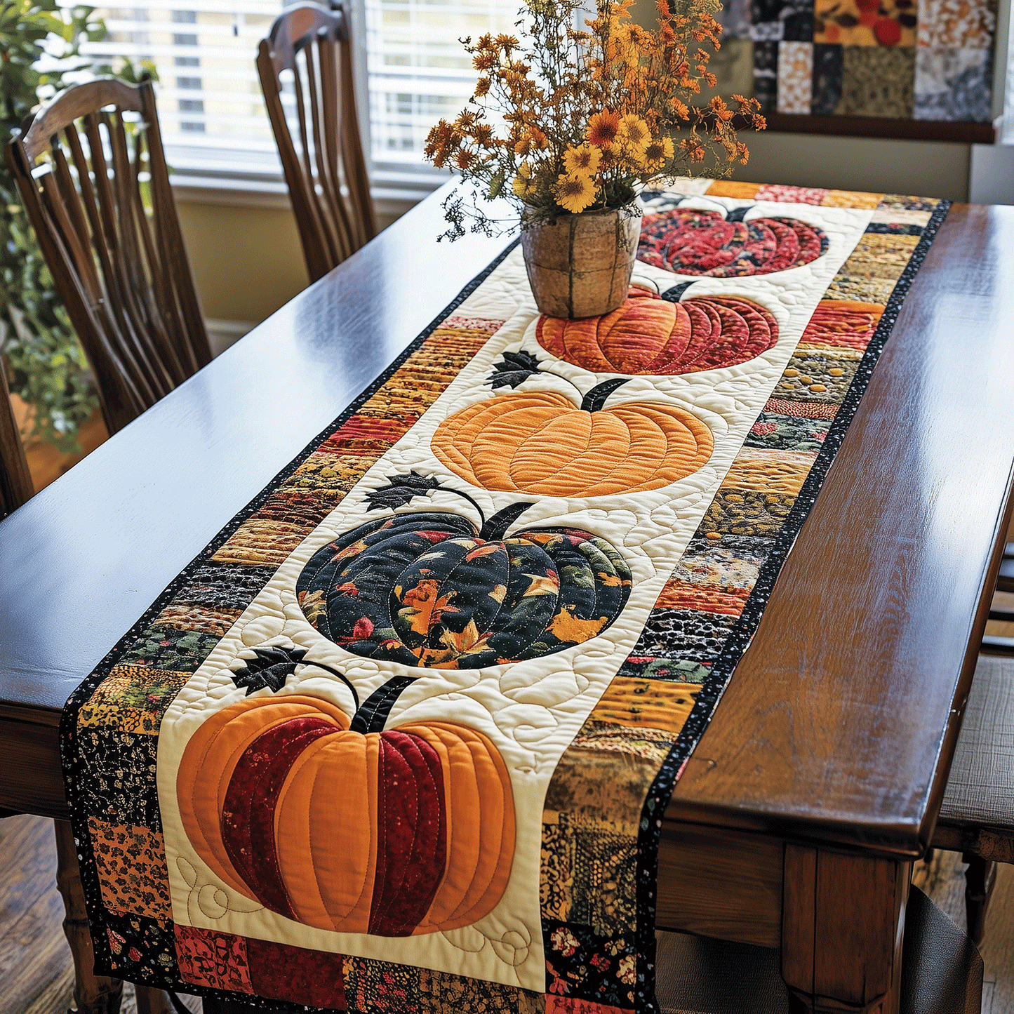 Pumpkin Quilted Table Runner NCU0VT37