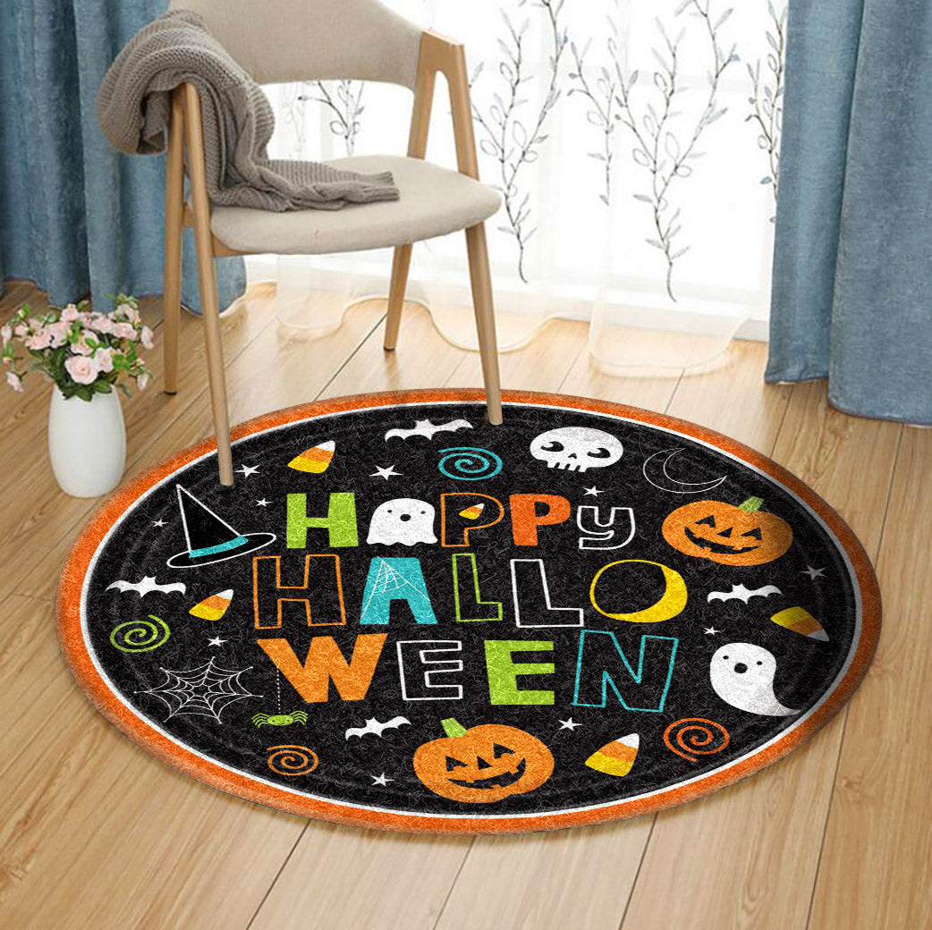 Happy Halloween QN020816A Round Area Rug