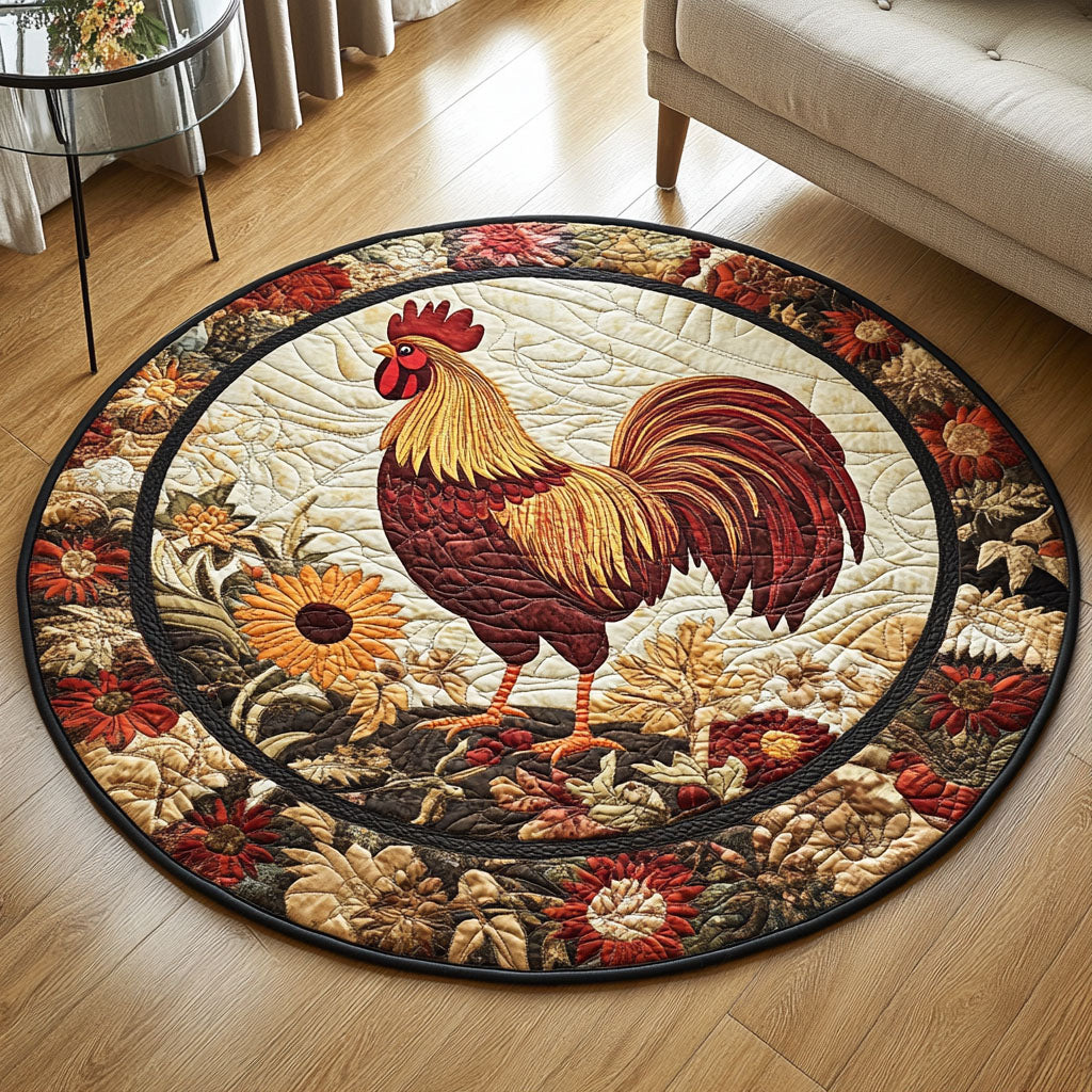 Harvest Cluck Quilted Round Mat NCU0PT1083