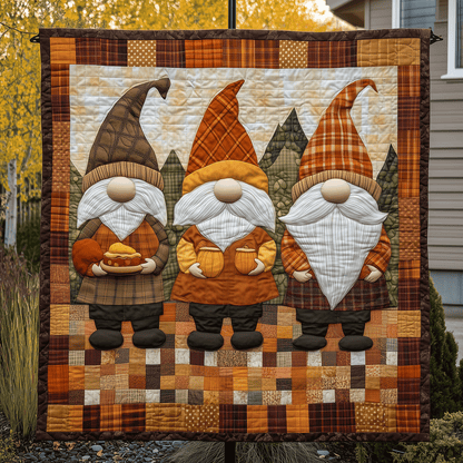 Harvest Gnome Pumpkins Quilted Blanket NCU0TH1826