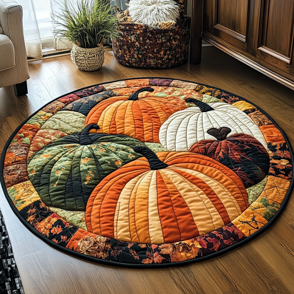 Harvest Joy Quilted Round Mat NCU0TL1390