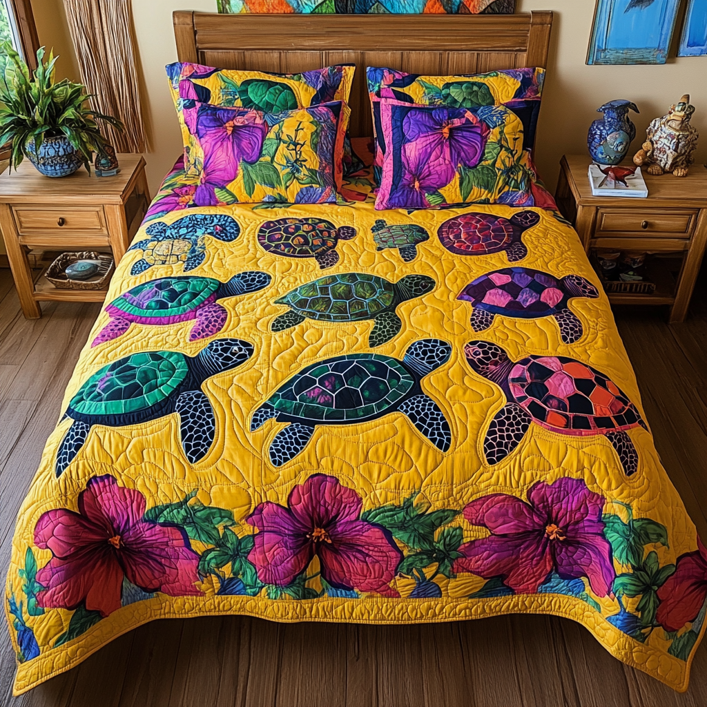 Hawaiian Turtle TAI311024003 Quilt Bedding Set