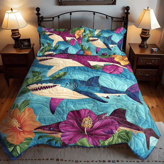 Hawaiian Shark Quilted Bedding Set NCU0DV935