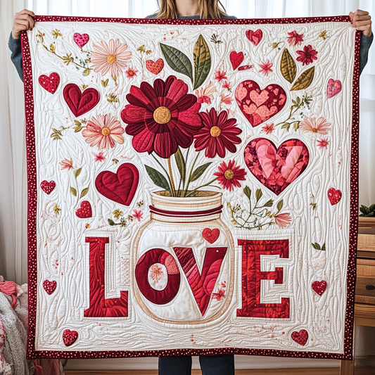 Heart Bouquet Quilted Blanket NCU0TL2329