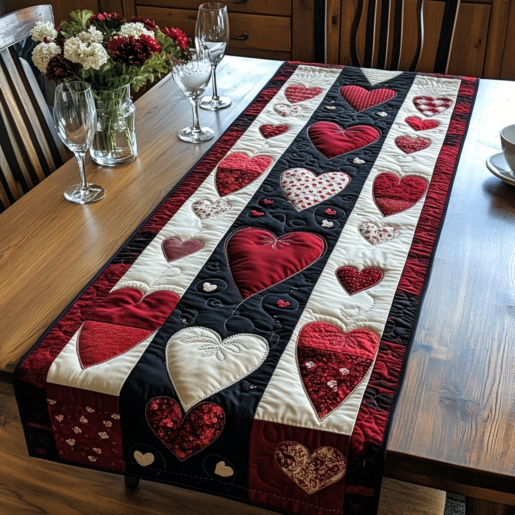 Heartbeat Bliss Quilted Table Runner NCU0DV2371