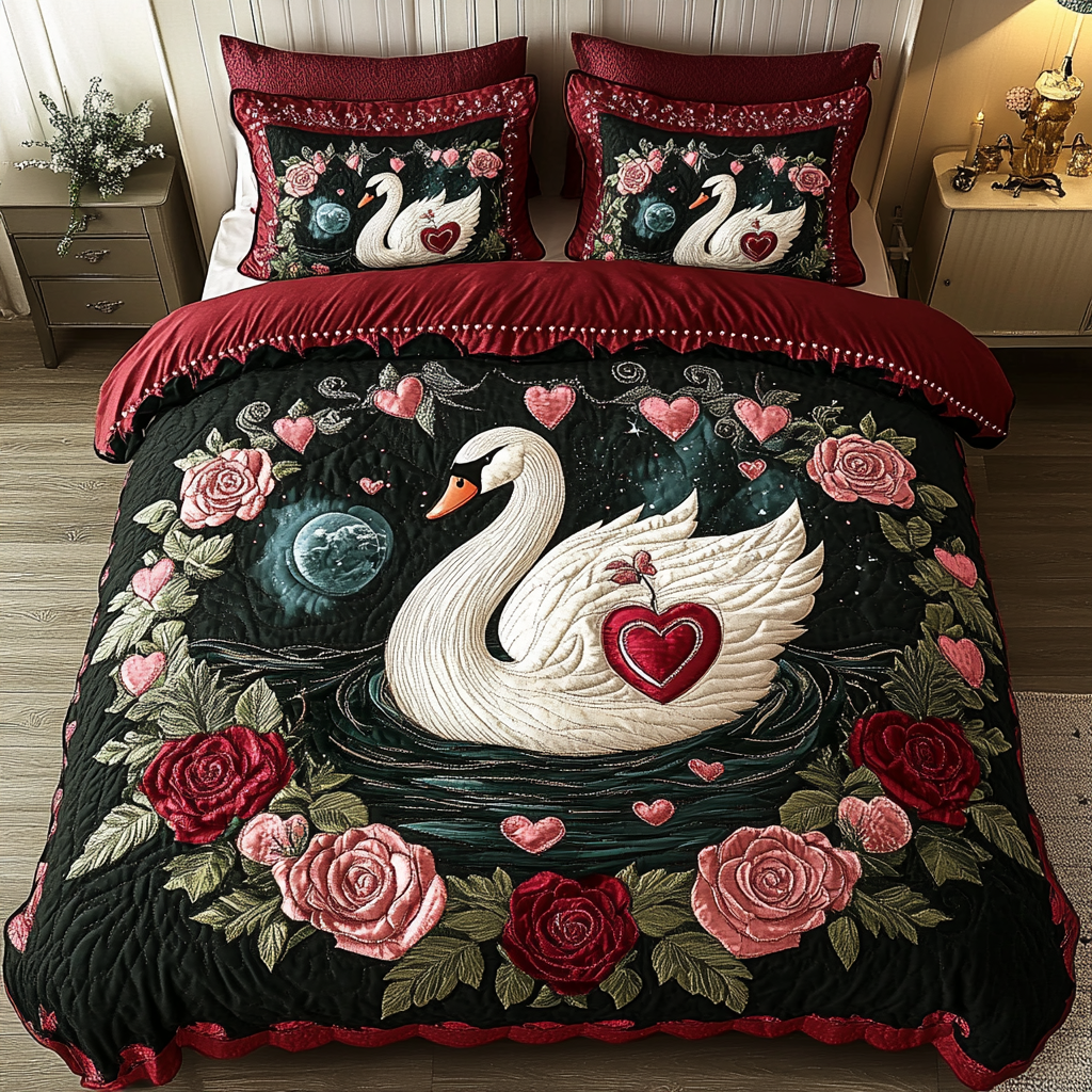 Heartfelt Elegance 3-Piece Quilted Bedding Set NCU0DK3208