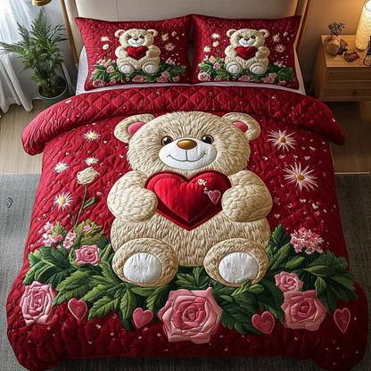 Heartfelt Hugs 3-Piece Quilted Bedding Set NCU0DK3192