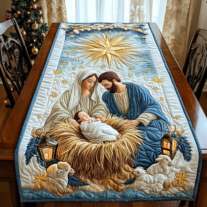 Heavenly Nativity Light Quilted Table Runner NCU0DK1889