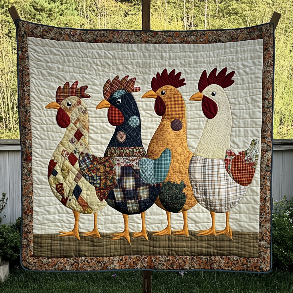 Hen Haven Quilted Blanket NCU0DK2969