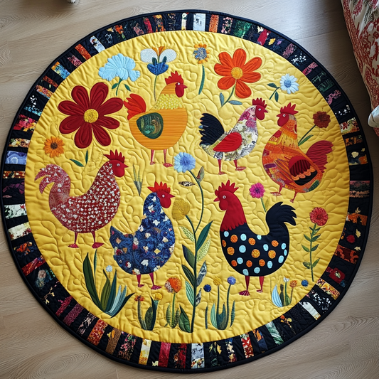 Hen Haven Quilted Round Mat NCU0TL1426