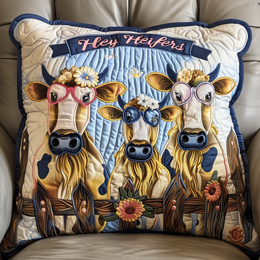 Hey Heifers Quilted Pillow Case NCU0NT024