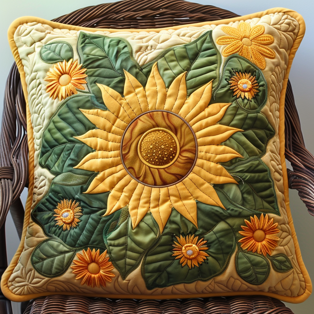 Hilarious Sunflowers Quilted Pillow Case NCU0VL255