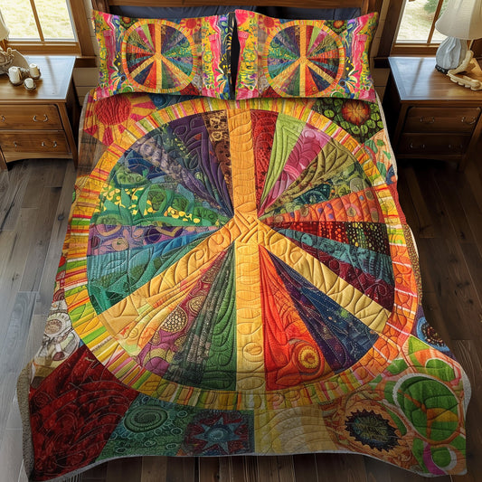 Juego de cama acolchado de 3 piezas Hippie Sunbeam NCU0PT233