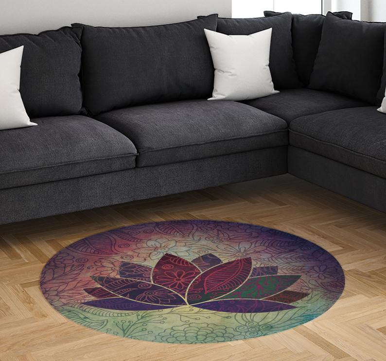 Hippy Yoga Meditation CLM250931TM Round Area Rug