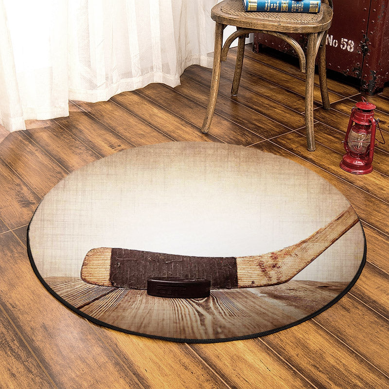 Hockey NT170821RR Round Area Rug