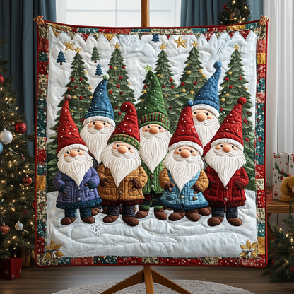 Holiday Gnomes Quilted Blanket NCU0VH1246