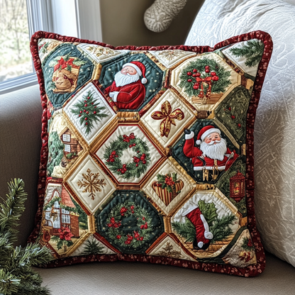 Holiday Hexagons Quilted Pillow Case NCU0VH931