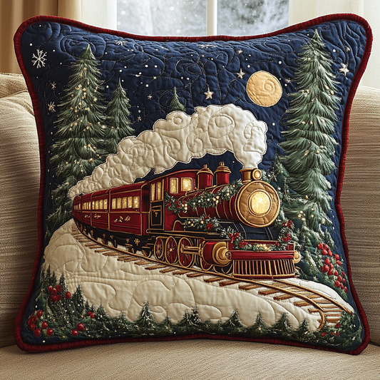 Holiday Tracks Quilted Pillow Case NCU0VH593