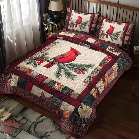 Holly Birds Quilted Bedding Set NCU0VH034