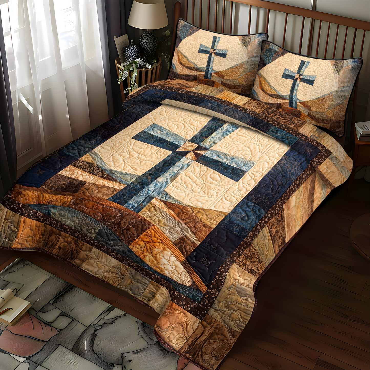 Holy Embrace 3-Piece Quilted Bedding Set NCU0DK1916