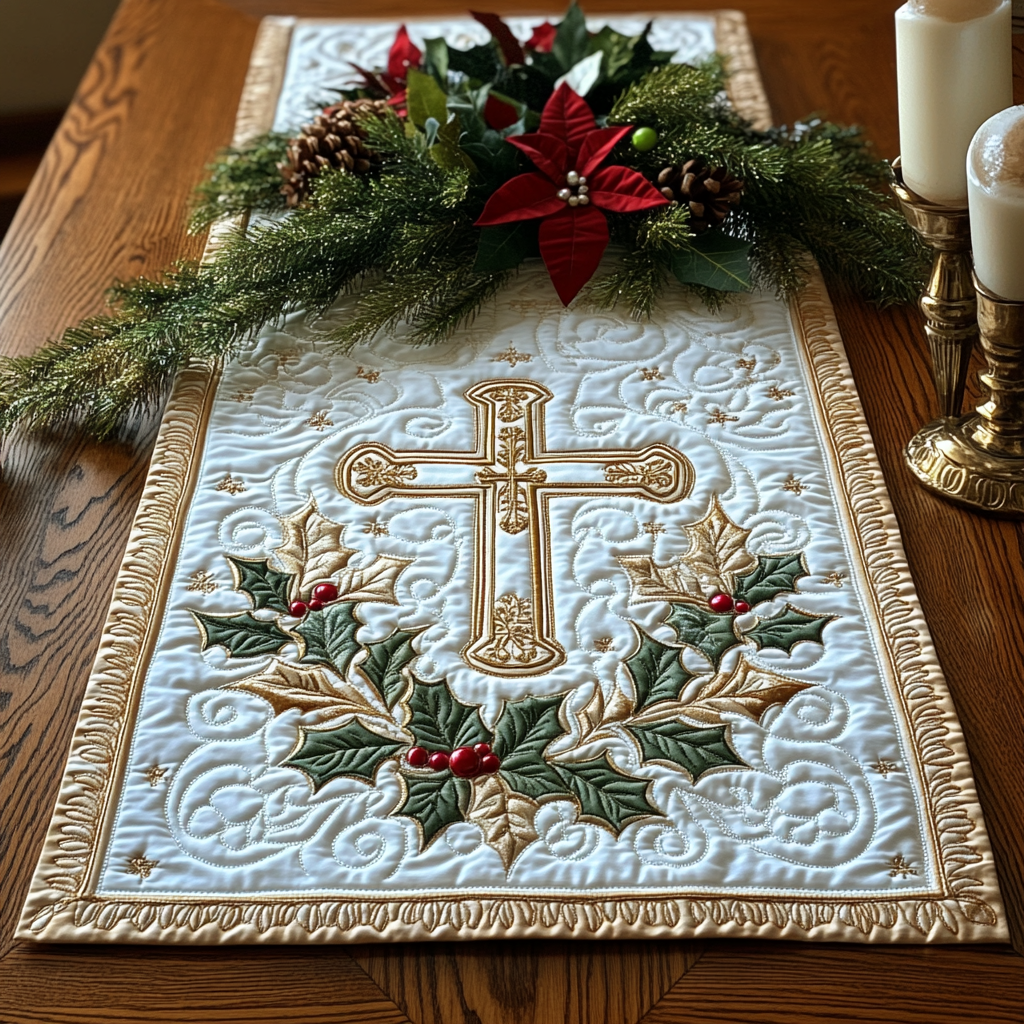 Holy Harmony Quilted Table Runner NCU0DV2107