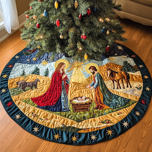 Holy Light Christmas Quilted Tree Skirt NCU0DK1367