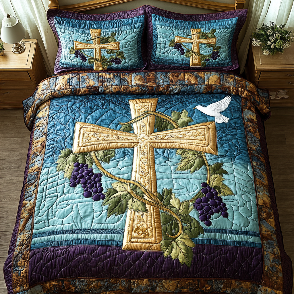 Holy Serenity 3-Piece Quilted Bedding Set NCU0DK3249