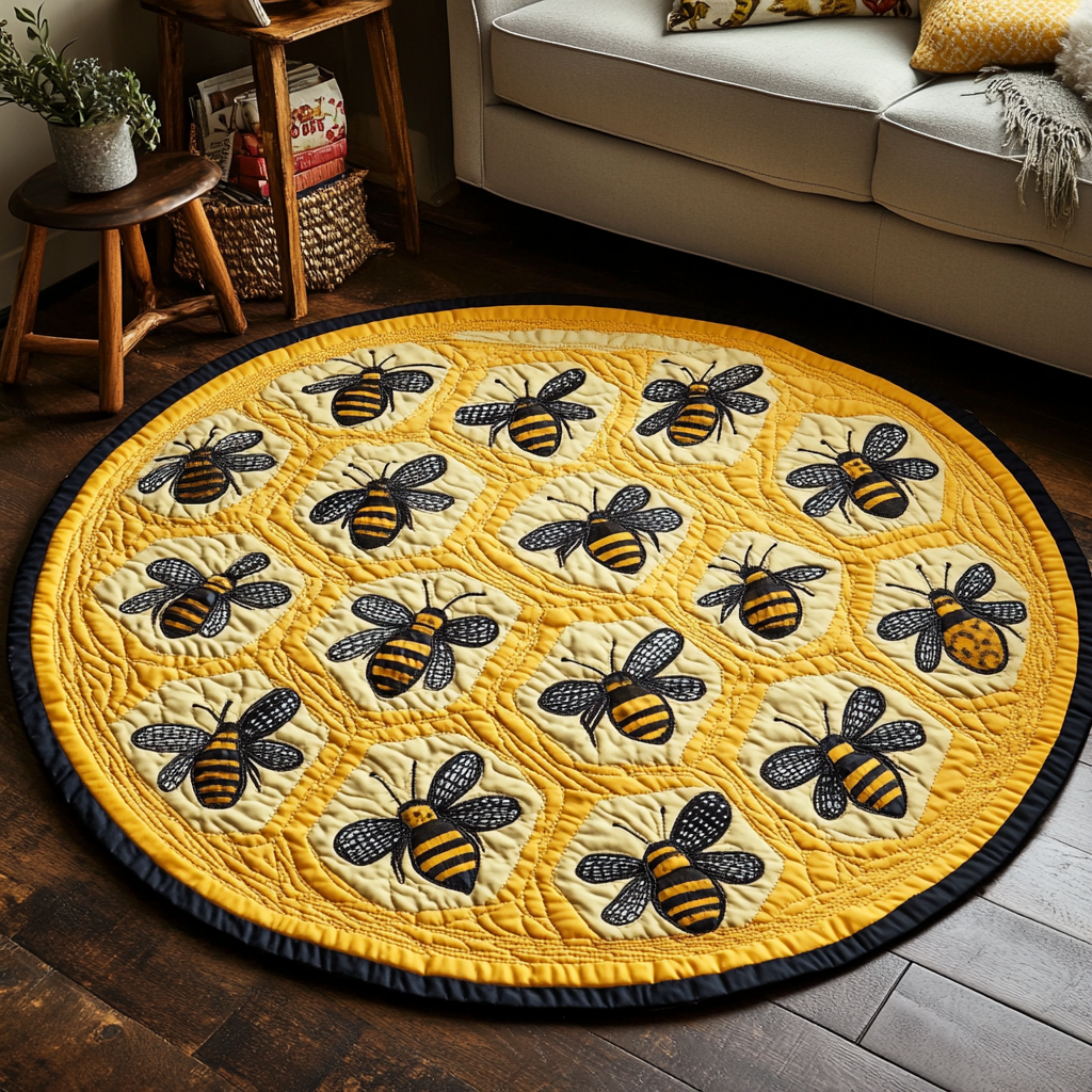 Honeycomb Dreams Quilted Round Mat NCU0DK1208