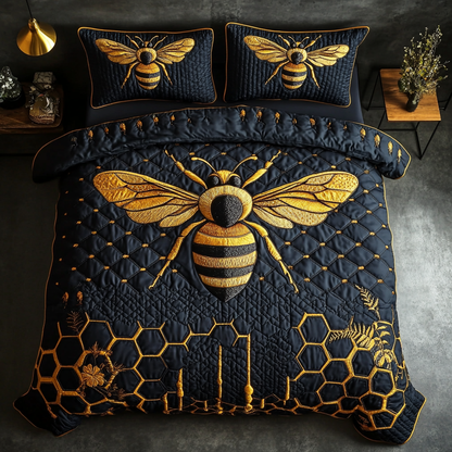 Honeycomb Harmony 3-Piece Quilted Bedding Set NCU0DK2855