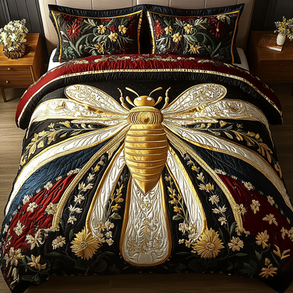 Honeycomb Haven 3-Piece Quilted Bedding Set NCU0DK3648