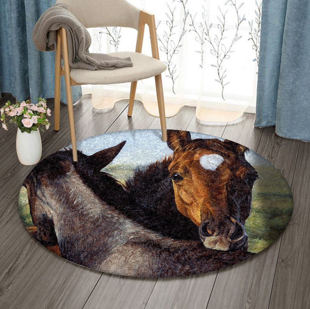 Horse BL180949RR Round Area Rug