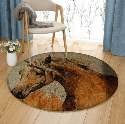 Horse BL240828C Round Area Rug