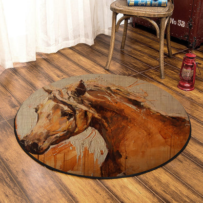 Horse BL240828C Round Area Rug