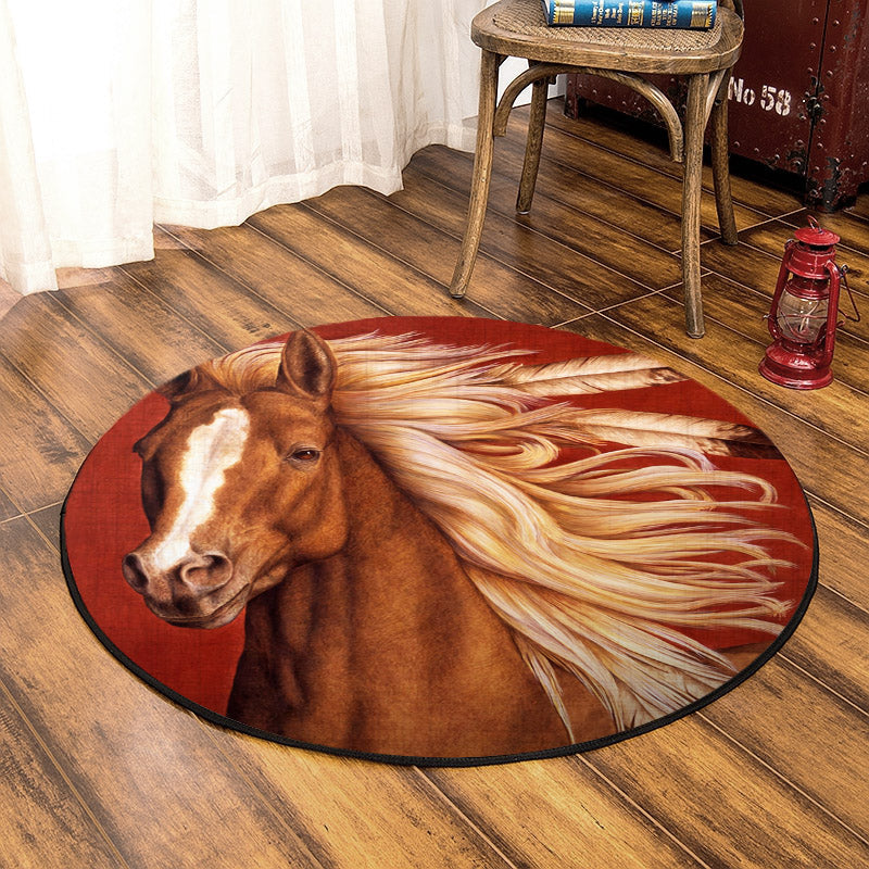 Horse BT150805RR Round Area Rug