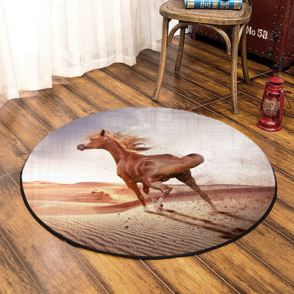 Horse CLA070824 Round Area Rug