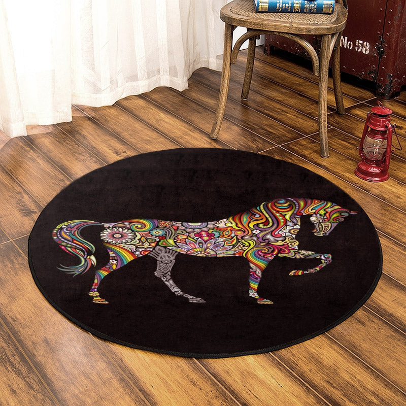 Horse CLA200830 Round Area Rug