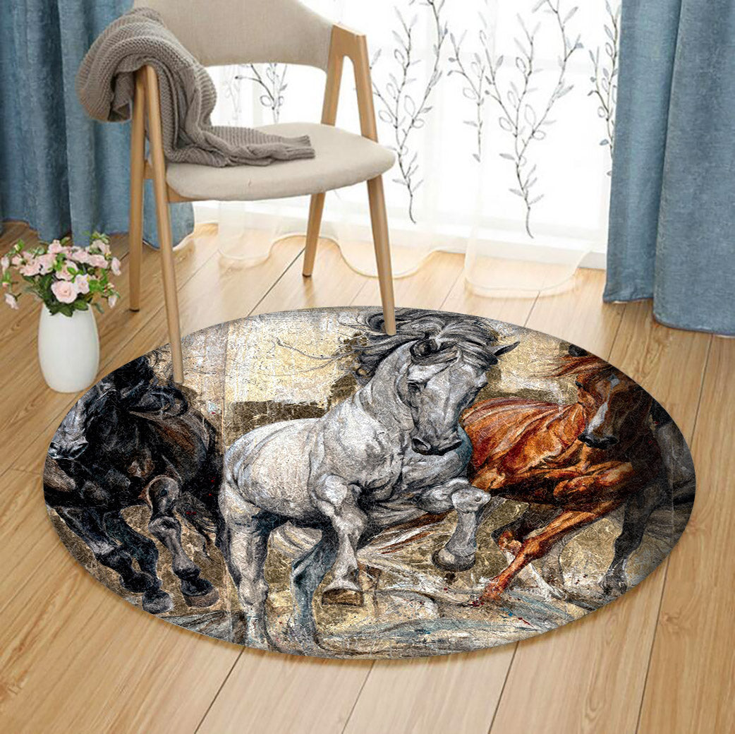 Horse DA0210071TM Round Area Rug